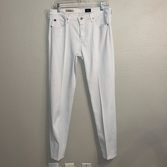 Ag Adriano Goldschmied Pants - AG Adriano Goldschmied White Mid-Rise Cigarette Pants SZ 30R